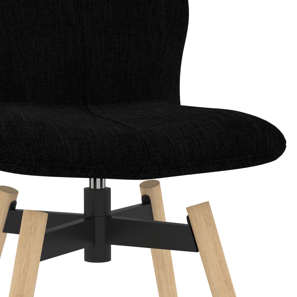 Въртящи се бар столове, 2 бр, черни, текстил