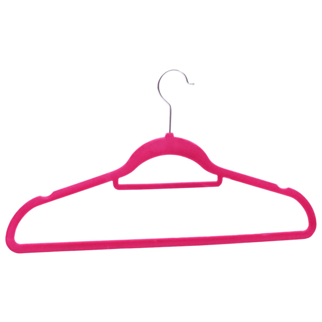 100 бр Комплект закачалки за дрехи антиплъзгащи розово кадифе