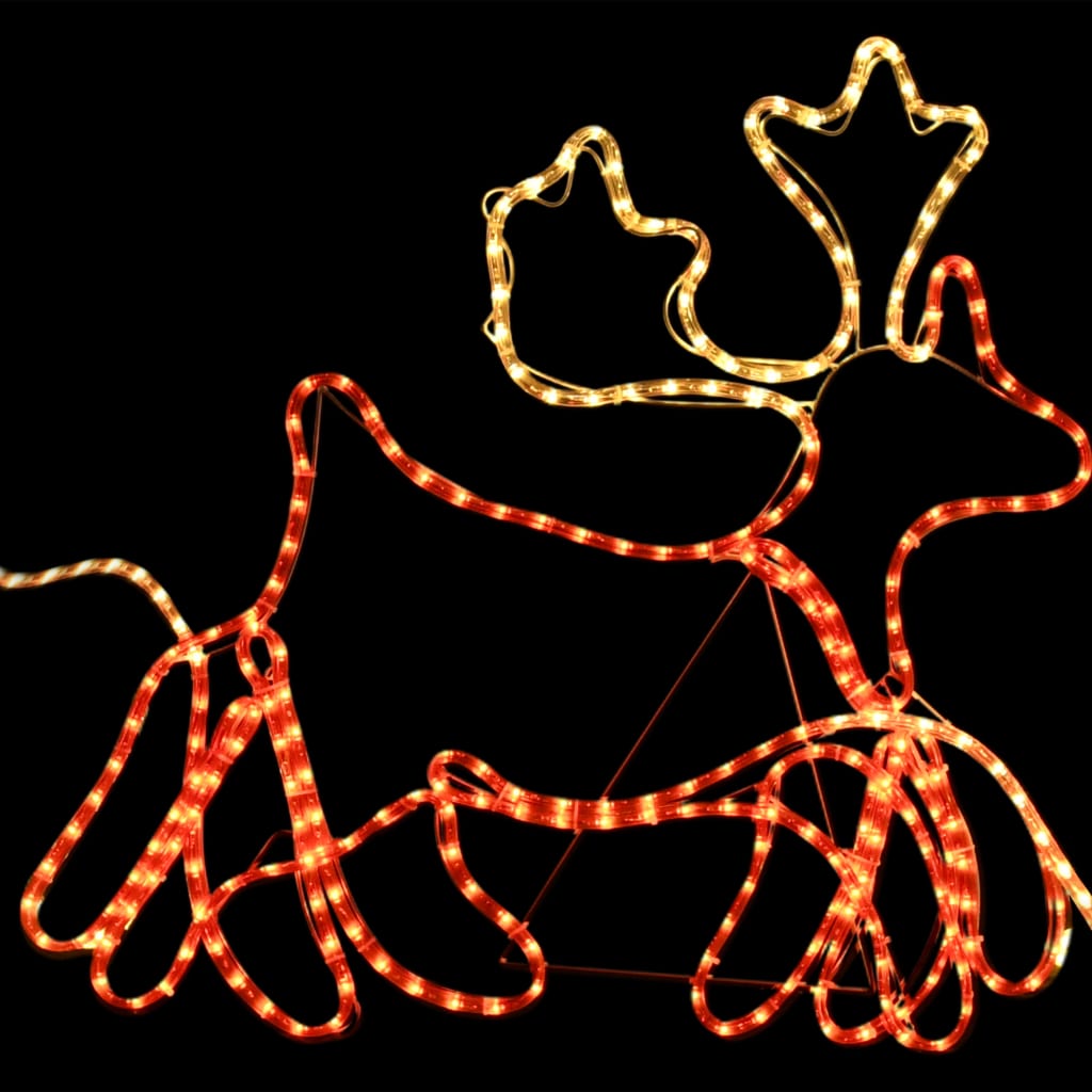Коледна украса, 6 XXL светещи елена с шейна, 2160 LED, 7 м