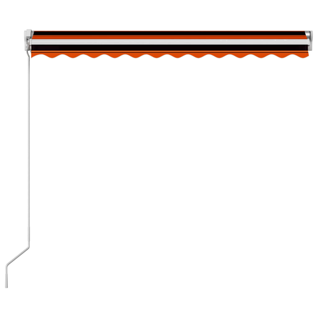 Ръчно прибиращ се сенник, 350x250 см, оранжево и кафяво