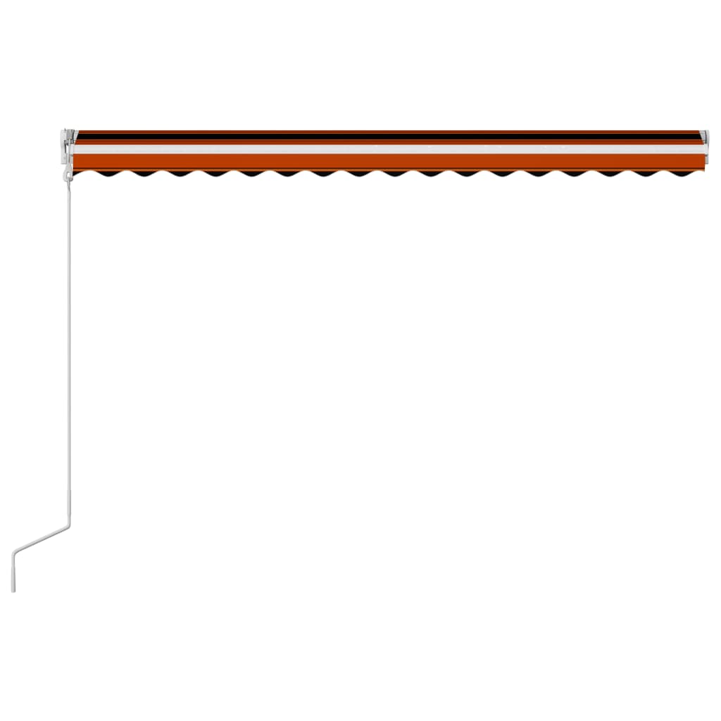 Автоматично прибиращ се сенник, 450x300 см, оранжево и кафяво