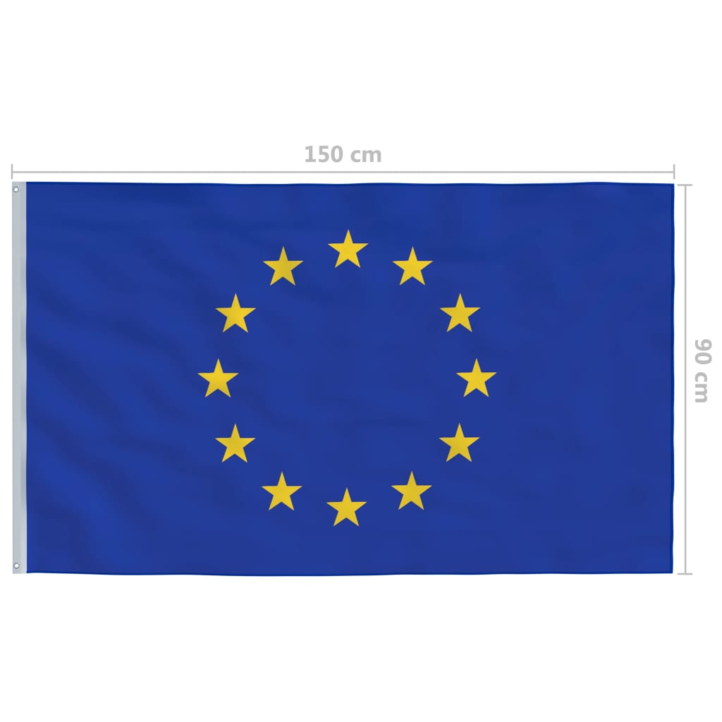 Европейски флаг и алуминиев флагщок, 6,2 м