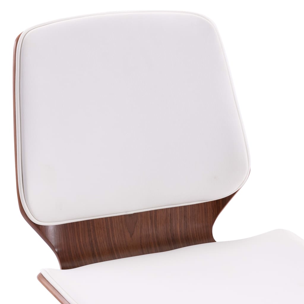 Трапезни столове, 4 бр, бели, изкуствена кожа