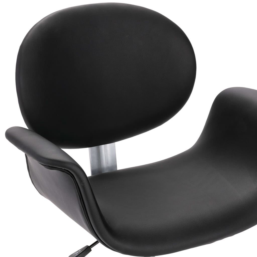 Въртящ офис стол, черен, изкуствена кожа