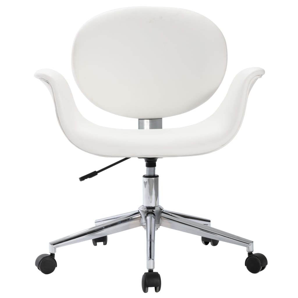 Въртящ офис стол, бял, изкуствена кожа