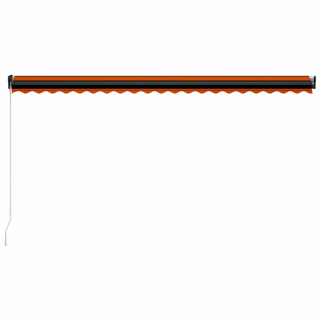 Ръчно прибиращ се сенник, 500x300 см, оранжево и кафяво