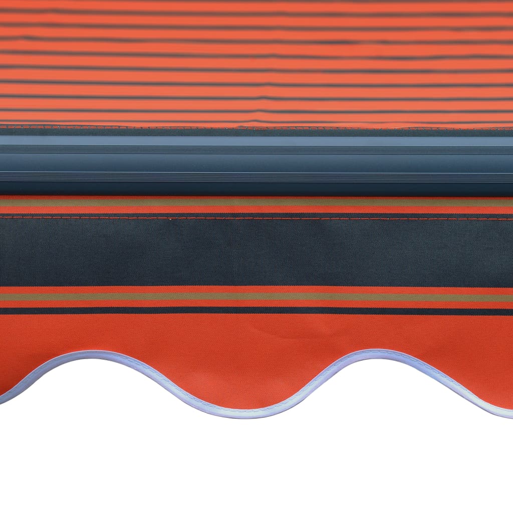 Прибиращ се сенник сензор за вятър LED 500x300 см оранжевокафяв