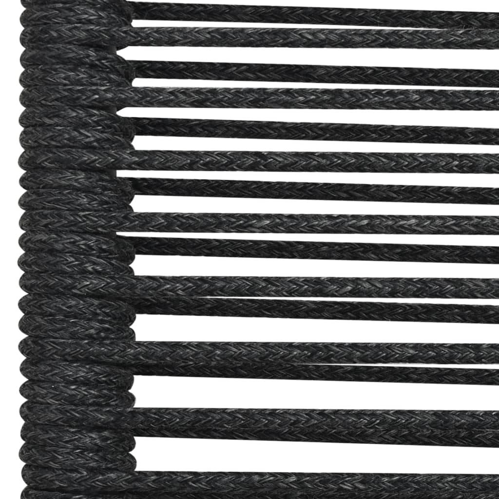 Градински трапезен комплект 3 части памучно въже стомана черен
