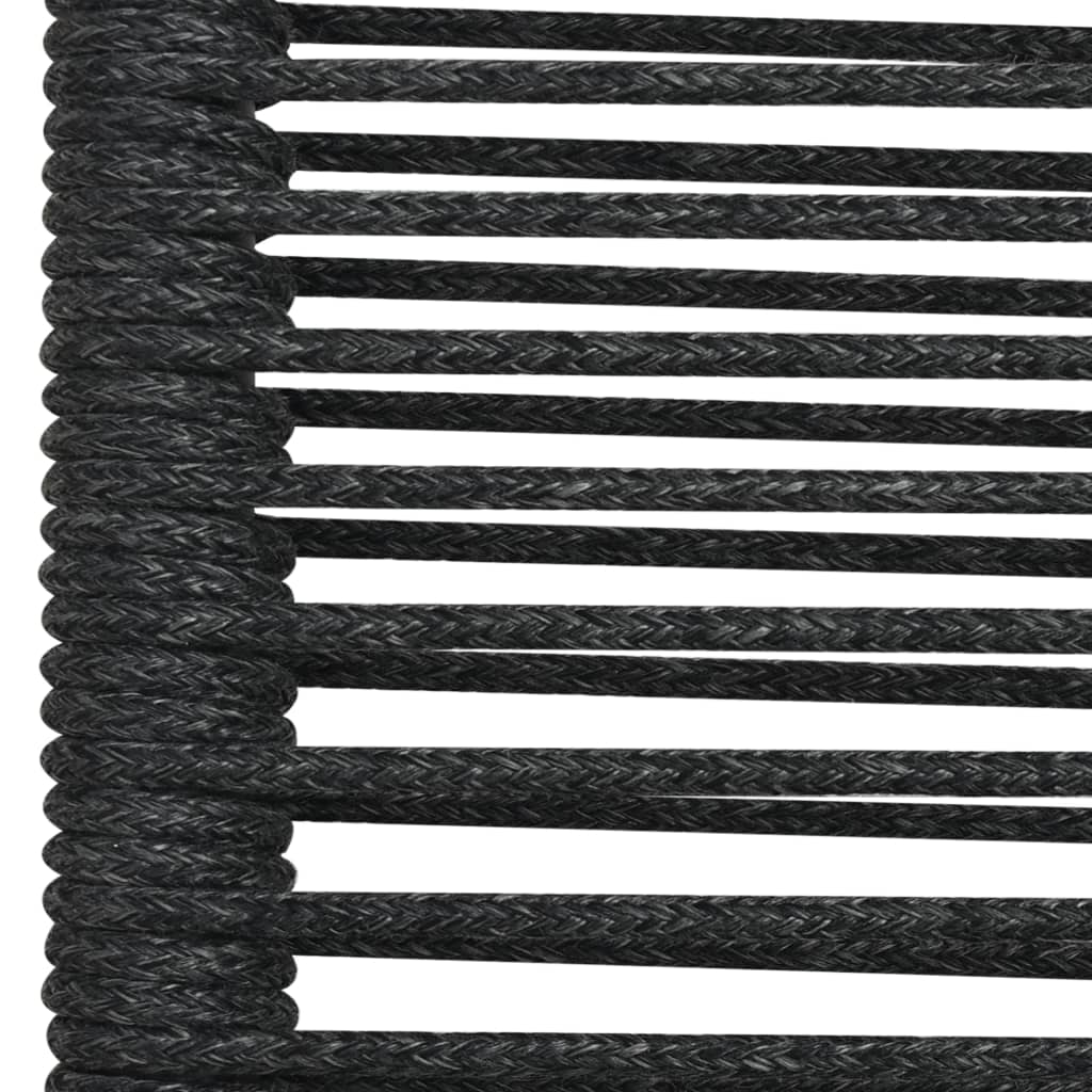 Градински трапезен комплект 7 части памучно въже стомана черен