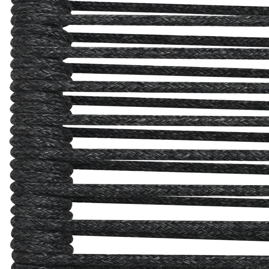 Градински трапезен комплект 9 части памучно въже стомана черен