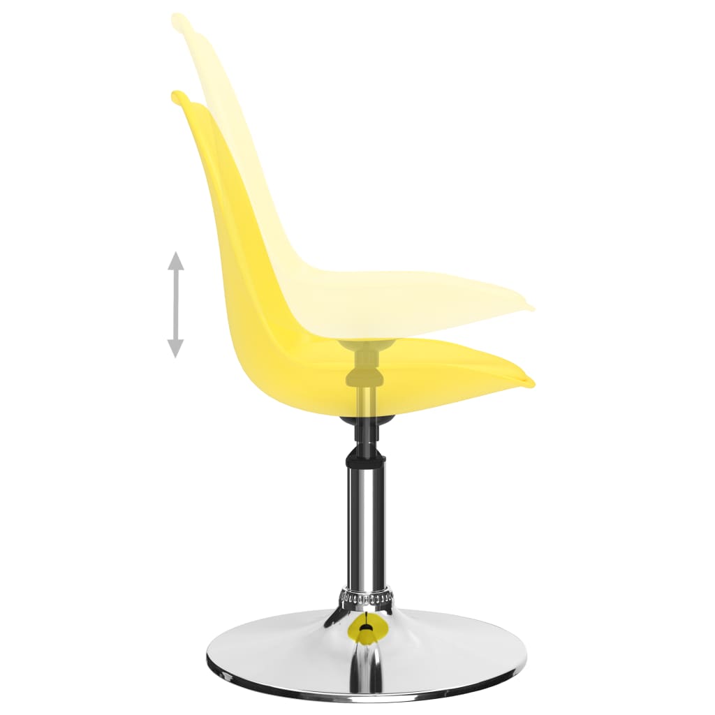 Въртящи се трапезни столове, 6 бр, жълти, изкуствена кожа