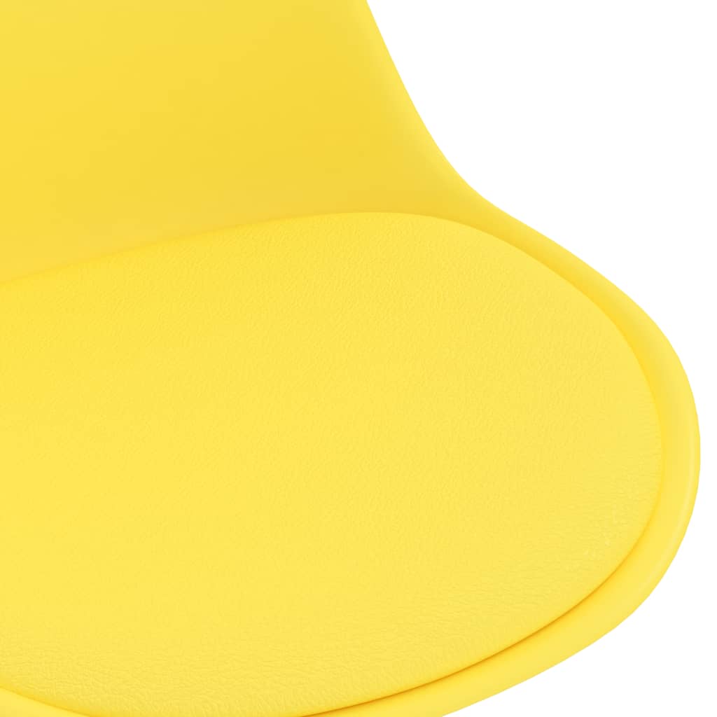 Въртящи се трапезни столове, 6 бр, жълти, изкуствена кожа