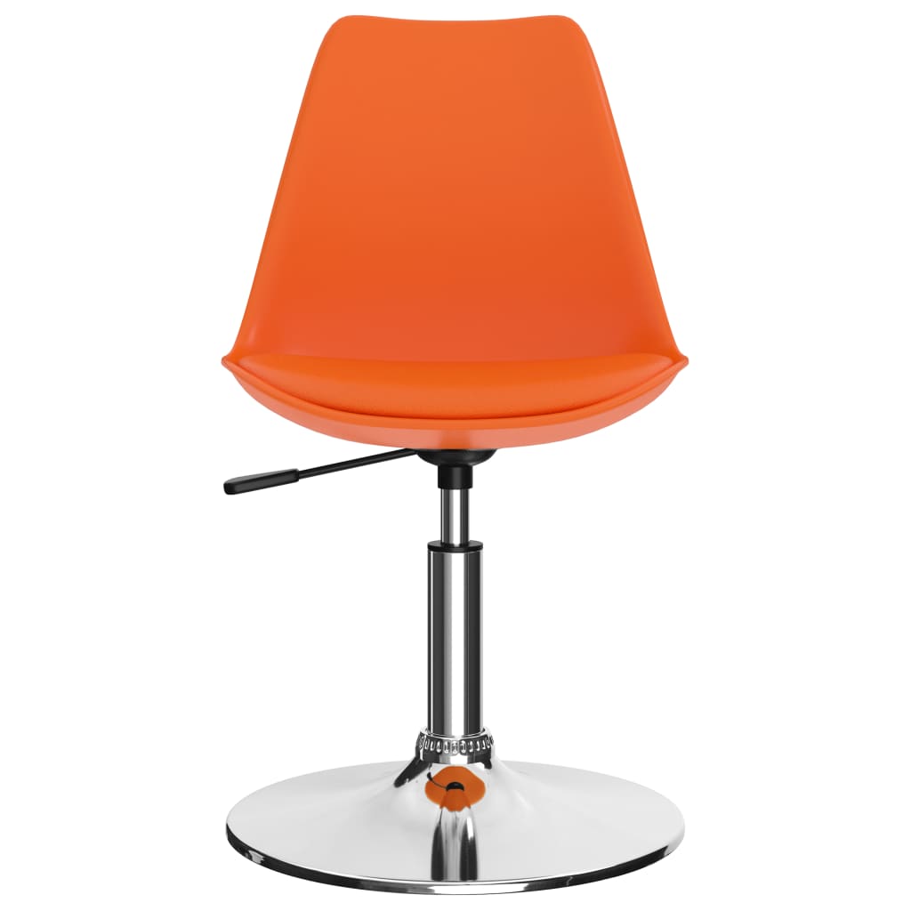 Въртящи се трапезни столове, 6 бр, оранжеви, изкуствена кожа