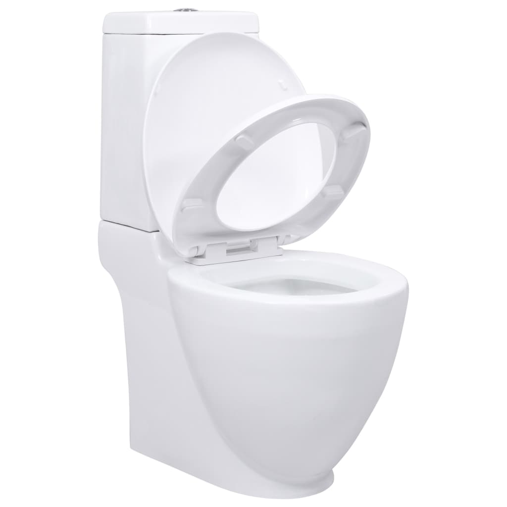 Керамичен моноблок тоалетна чиния кръгла долно оттичане бяла