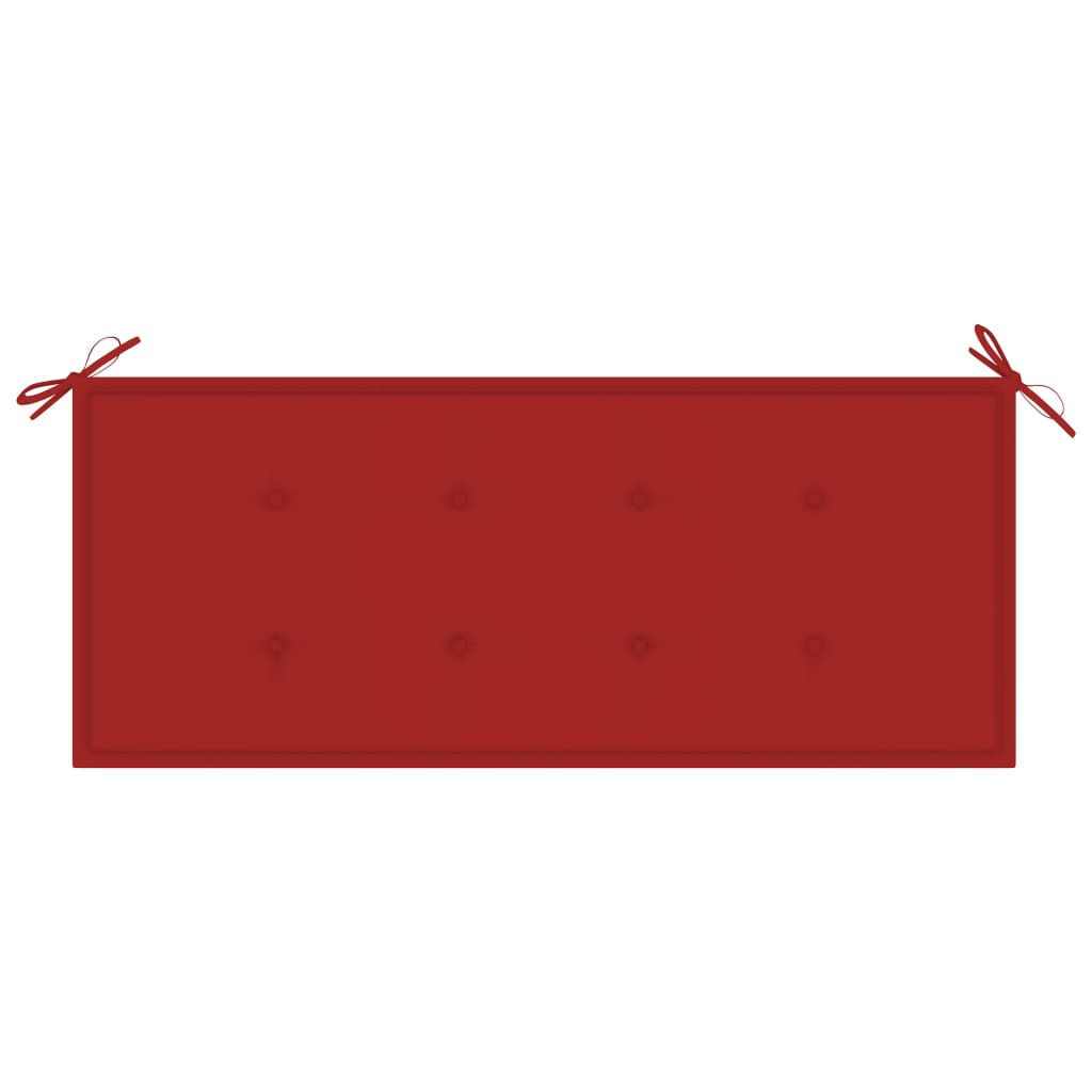 Пейка Батавия с червена възглавница, 120 см, тик масив