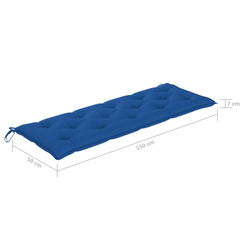 Пейка Батавия със синя възглавница, 150 см, тик масив