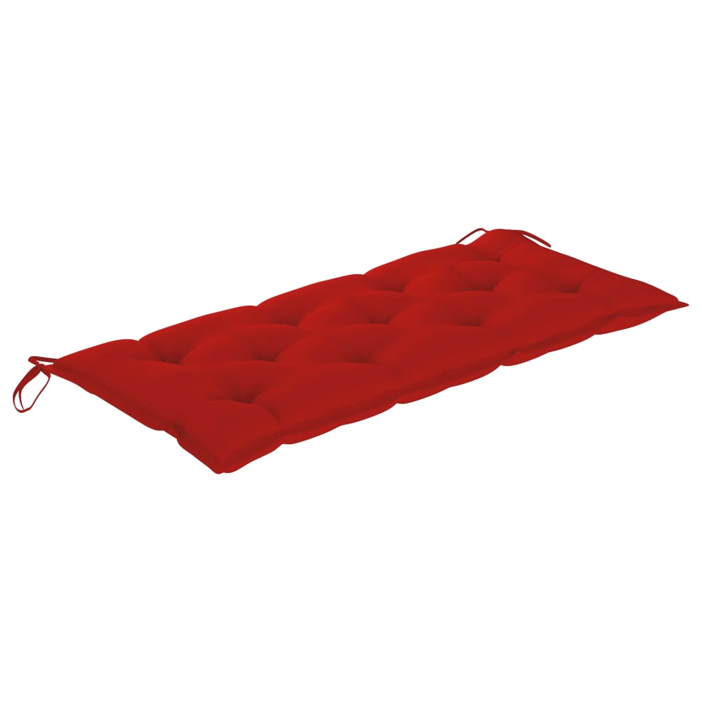 Градинска люлка с червено шалте, 120 см, тик масив