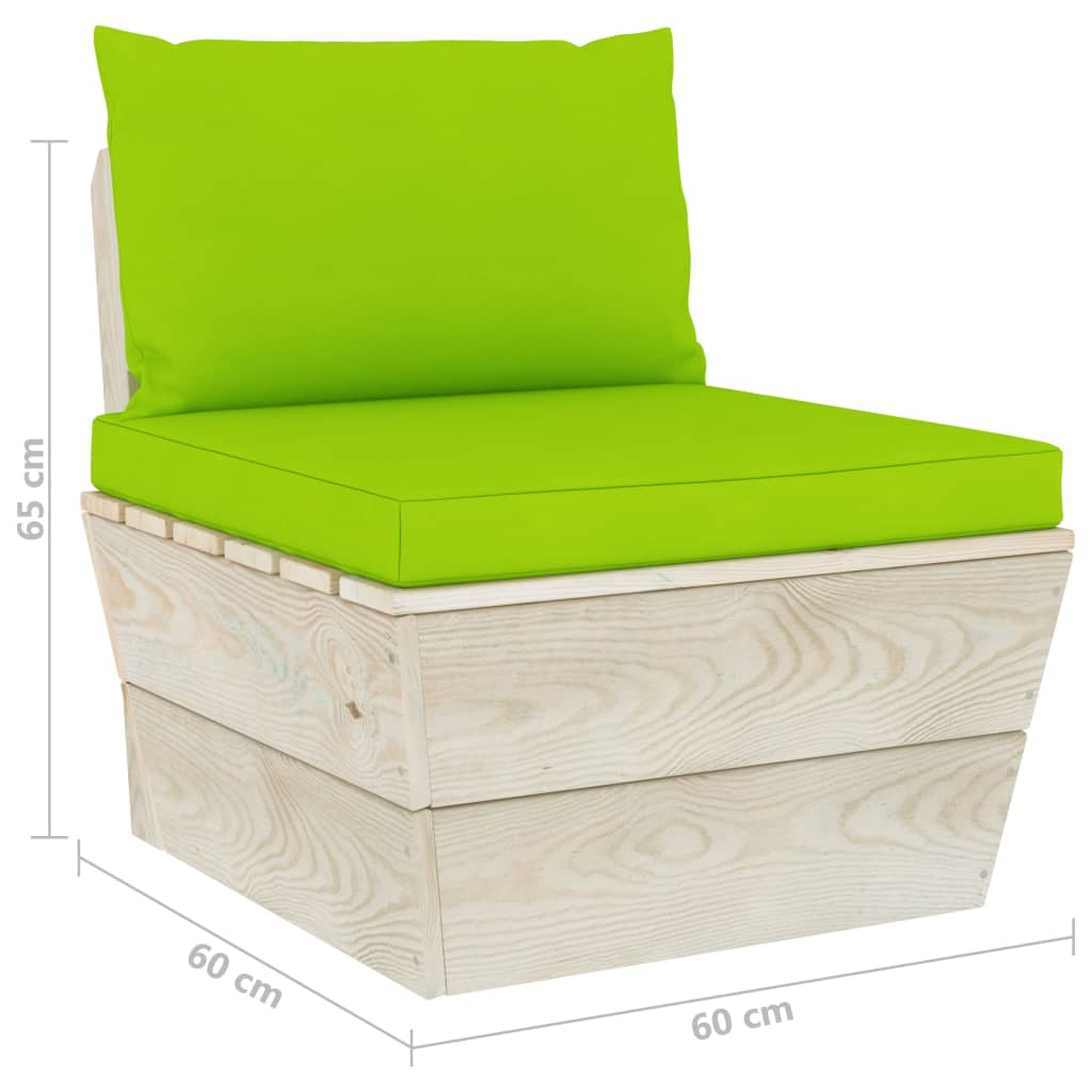 Градински 4-местен палетен диван възглавници импрегниран смърч