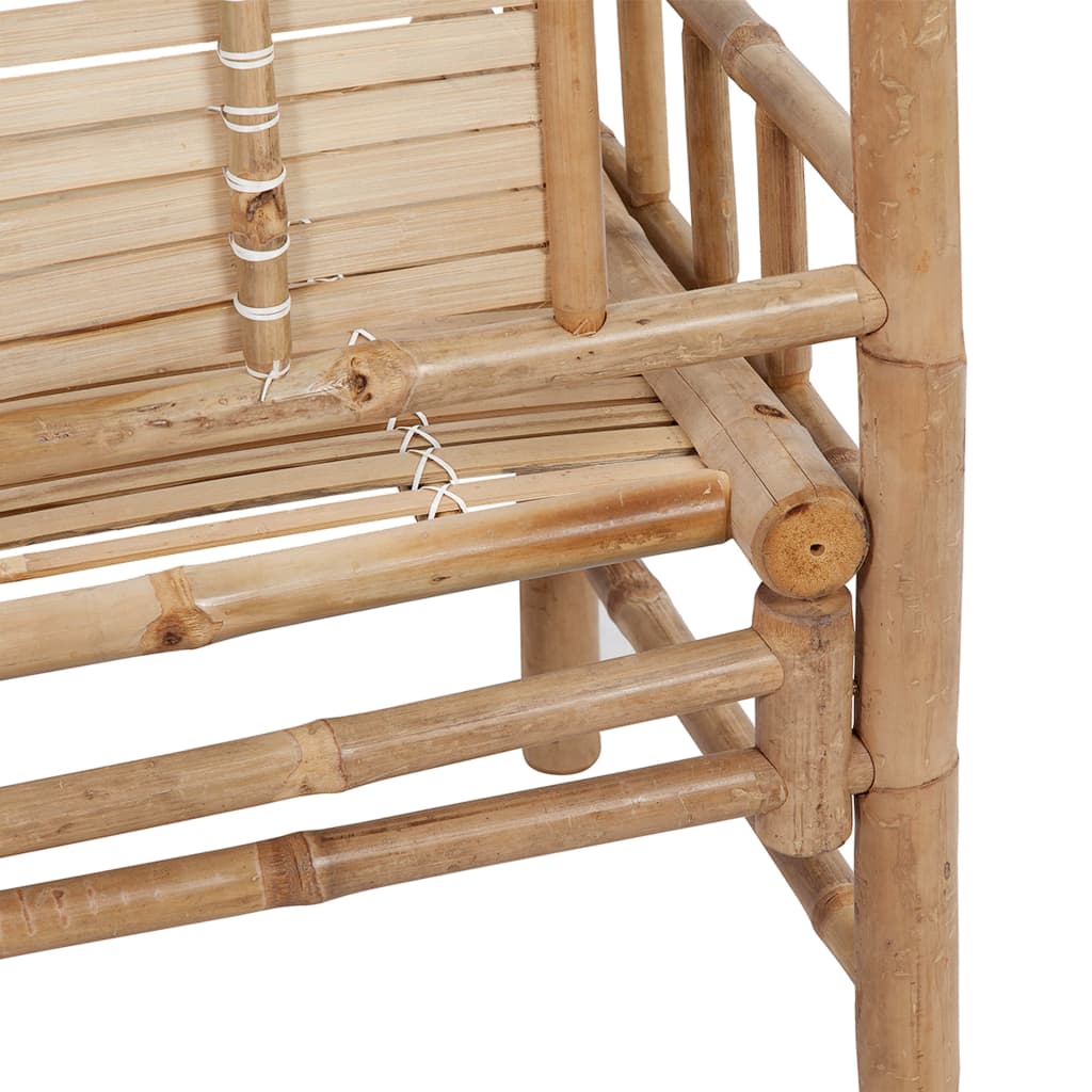 Градинска пейка с възглавница, 120 см, бамбук