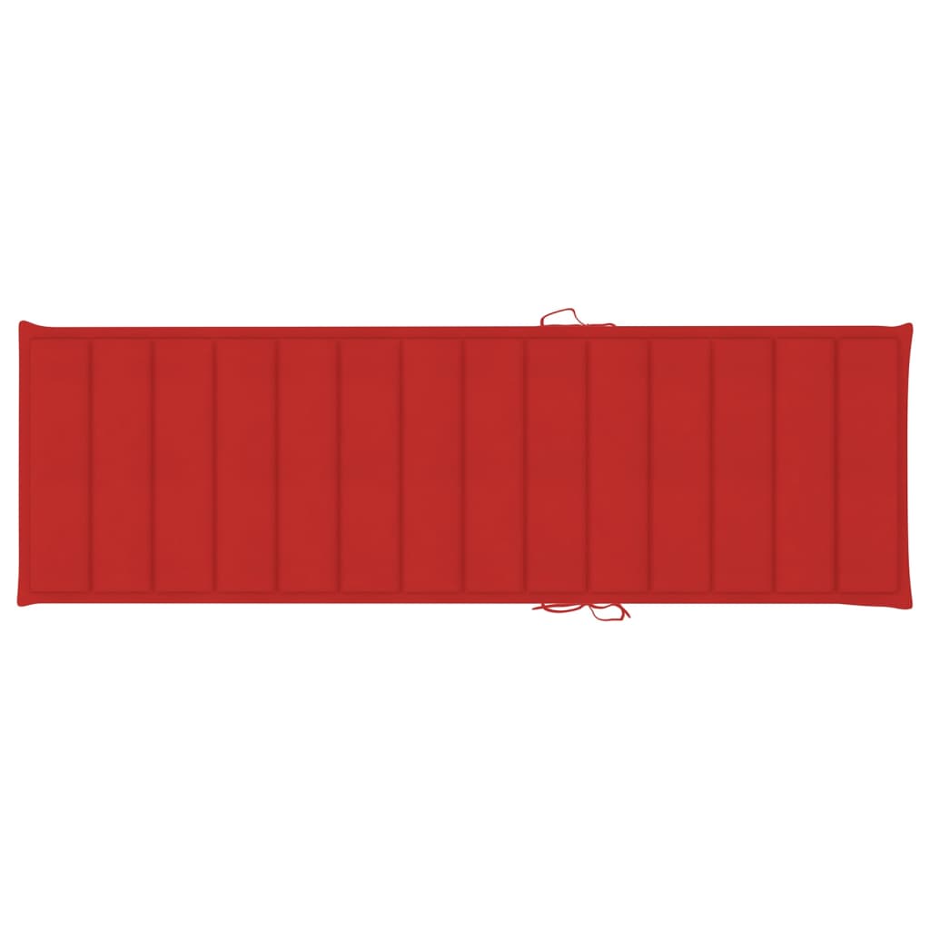Шезлонг с червена възглавница, импрегниран бор