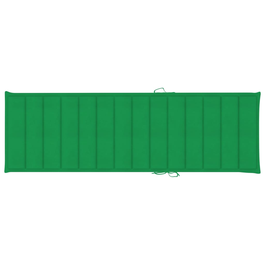 Шезлонг със зелено шалте, импрегнирана борова дървесина