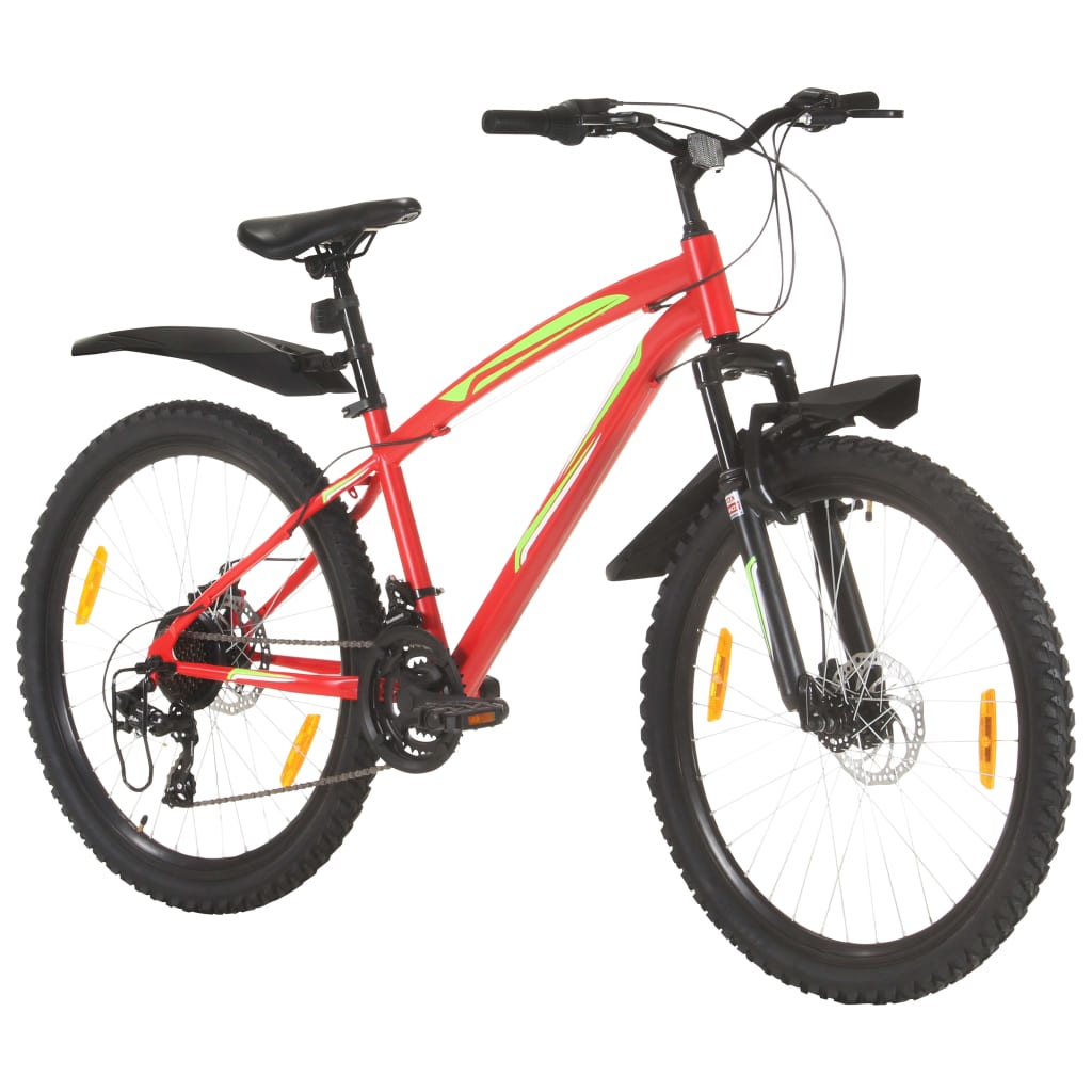 Планински велосипед, 21 скорости, 26 цола, 42 см, червен
