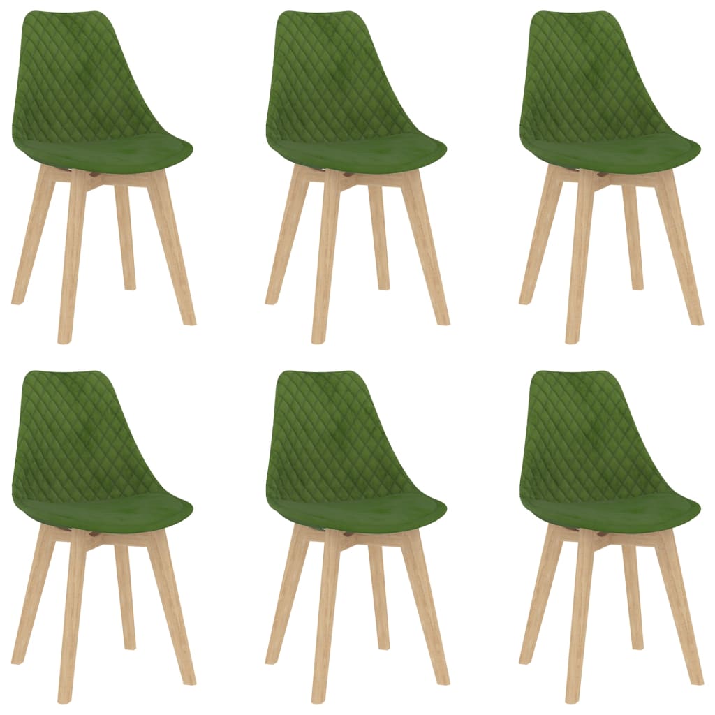 Трапезни столове, 6 бр, светлозелени, кадифе
