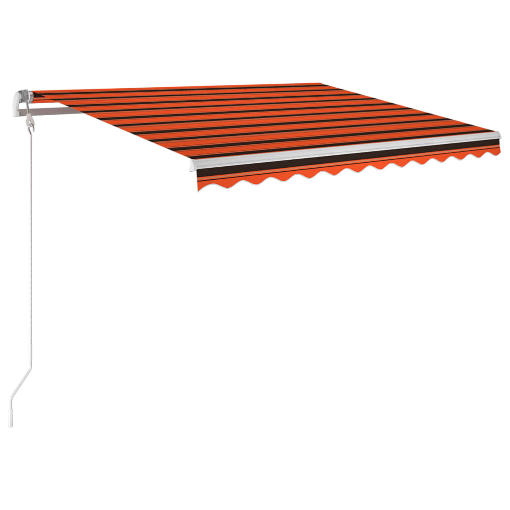 Автоматичен сенник, LED и сензор за вятър, 350x250 см, оранжево