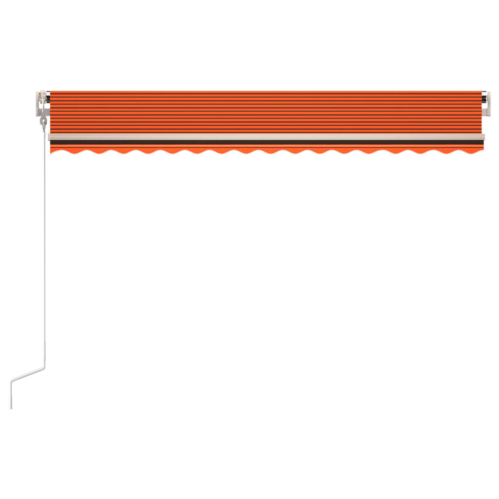 Автоматично прибиращ се сенник, 450x350 см, оранжево и кафяво