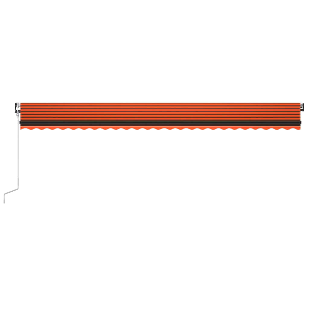 Автоматично прибиращ се сенник, 600x350 см, оранжево и кафяво