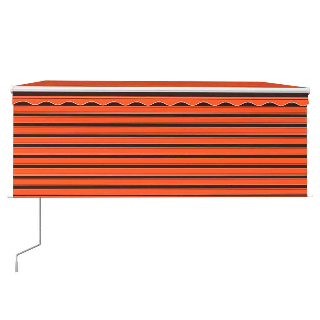 Автоматично прибиращ се сенник с щора, 3x2,5 м, оранжево/кафяво