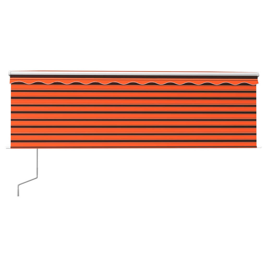 Автоматично прибиращ се сенник с щора, 4x3 м, оранжево-кафяв 