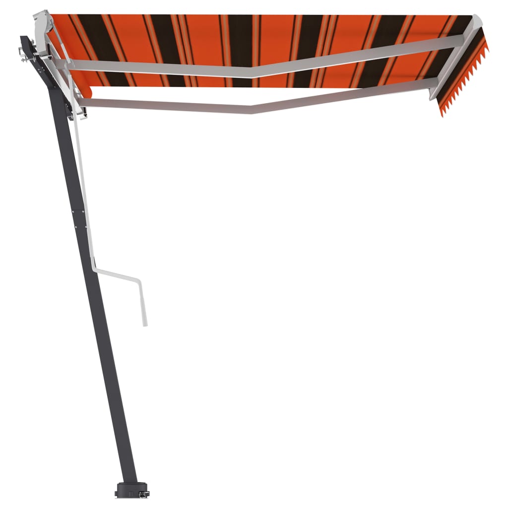 Свободностоящ ръчно прибиращ сенник 300x250 см оранжево/кафяво