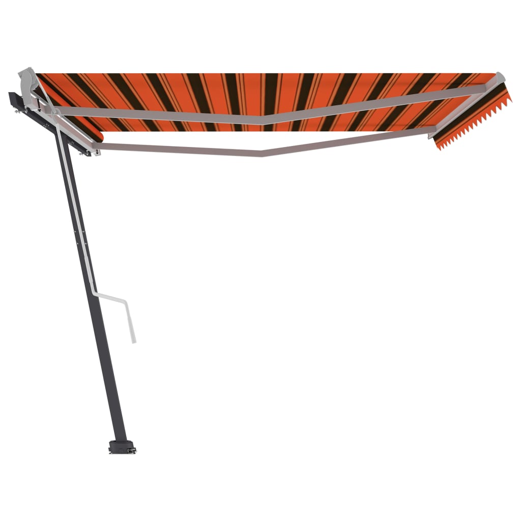 Свободностоящ ръчно прибиращ сенник 400x300 см оранжево/кафяво