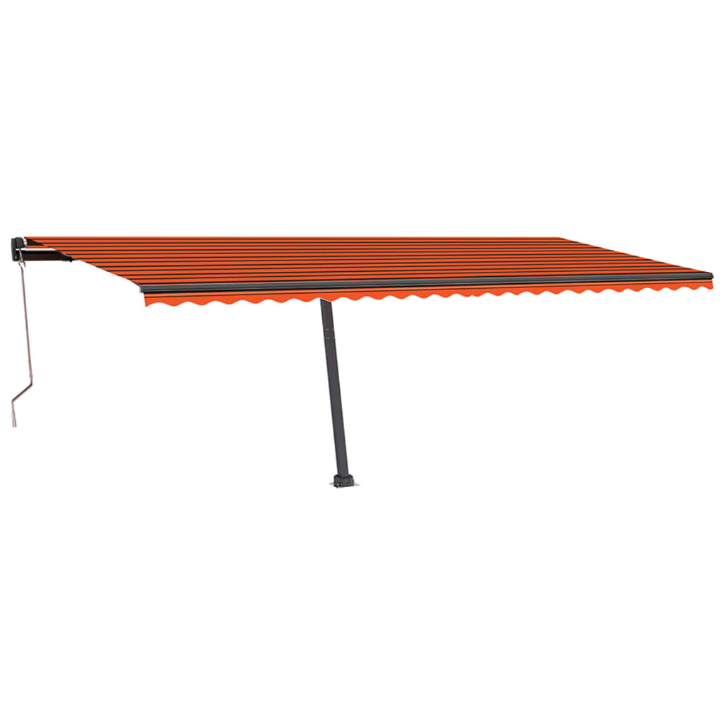 Свободностояща автоматична тента, 600x350 см, оранжево/кафяво