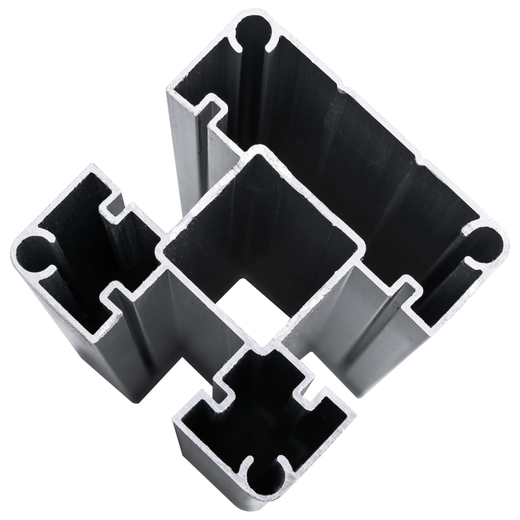 Ограден панел, WPC, 446x(105-186) см, черен  