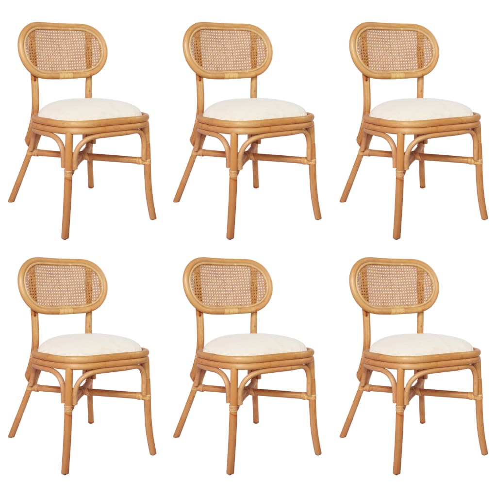 Трапезни столове, 6 бр, тапицерия от лен