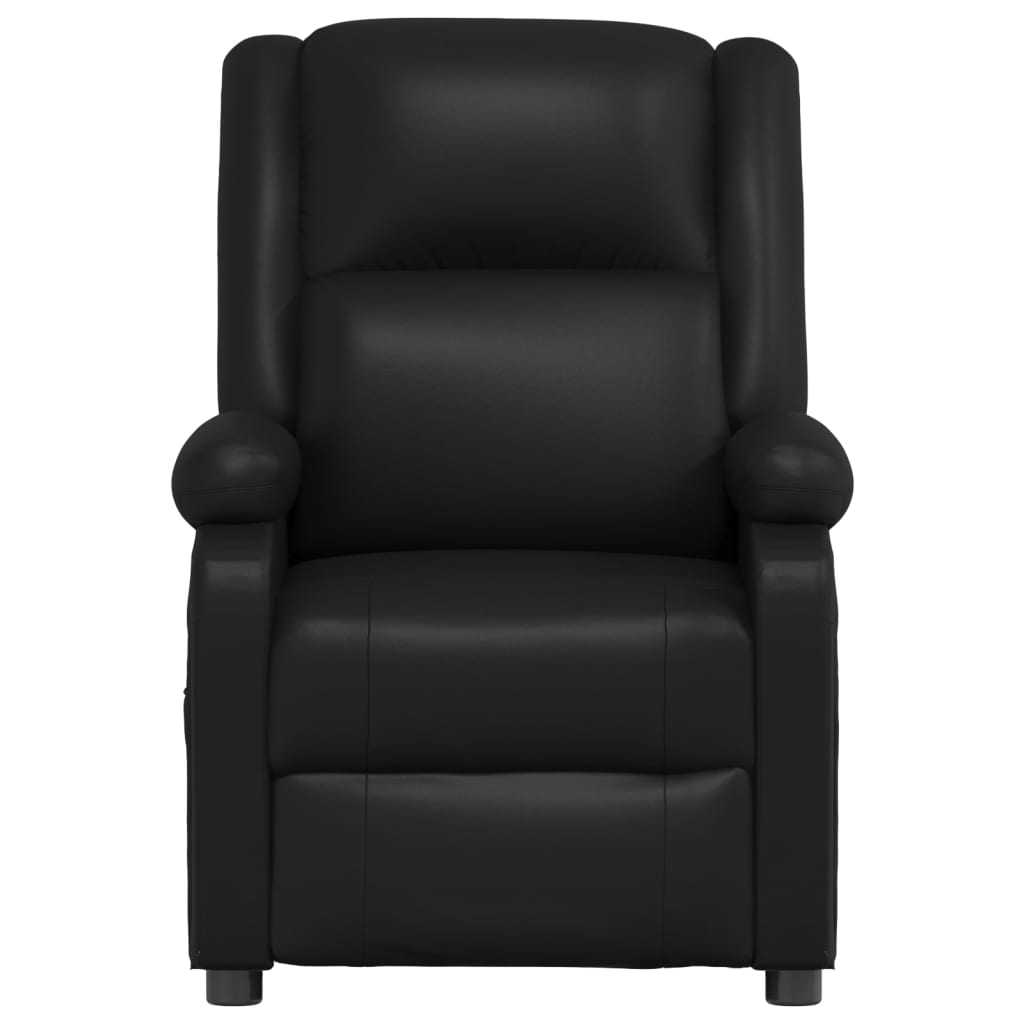 Електрически масажен стол, черен, изкуствена кожа