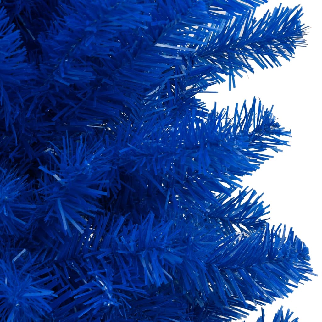 Изкуствена коледна елха с LED и комплект топки синя 240 см PVC 