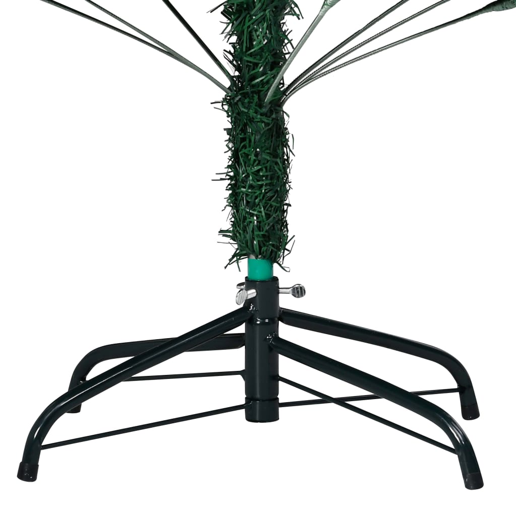 Изкуствена коледна елха с LED и топки, зелена, 180 см, PVC 