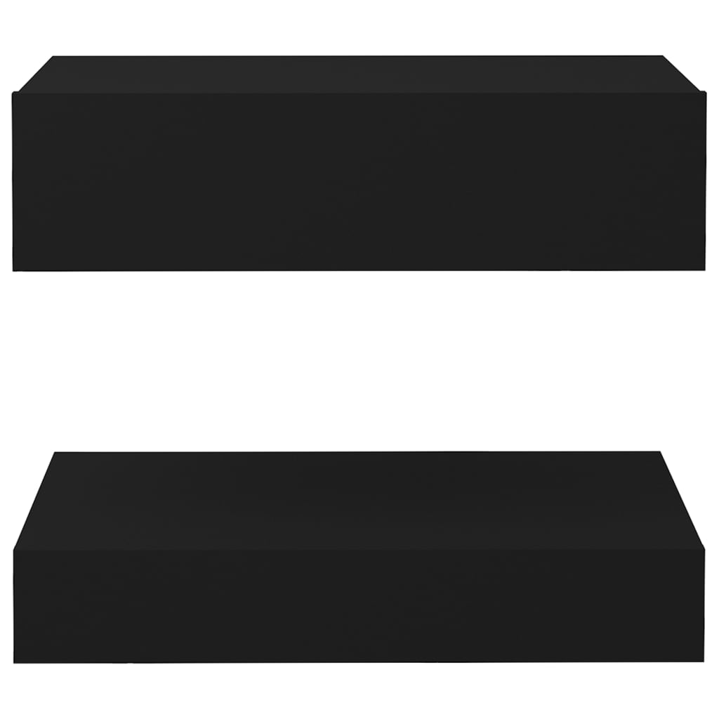 Нощно шкафче, черно, 60x35 см, ПДЧ