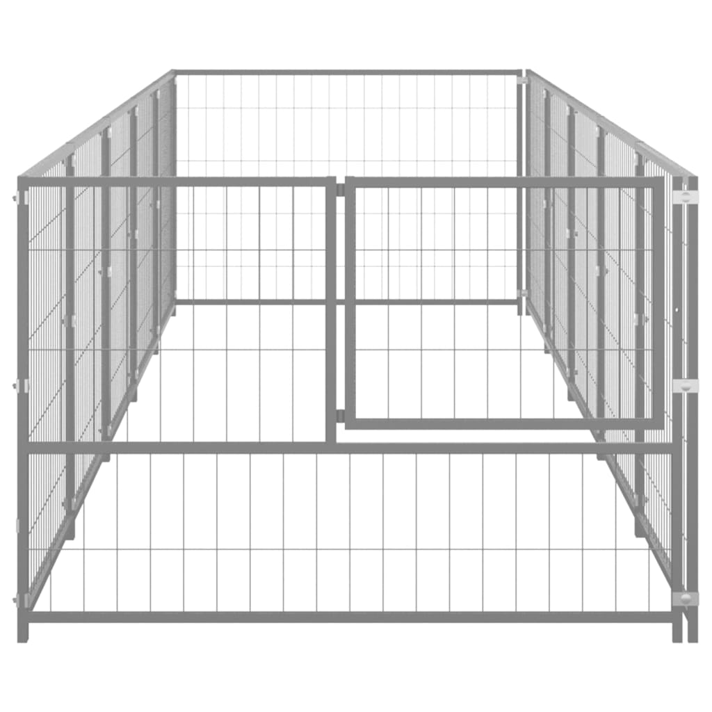 Клетка за кучета, сива, 5 кв.м., стомана