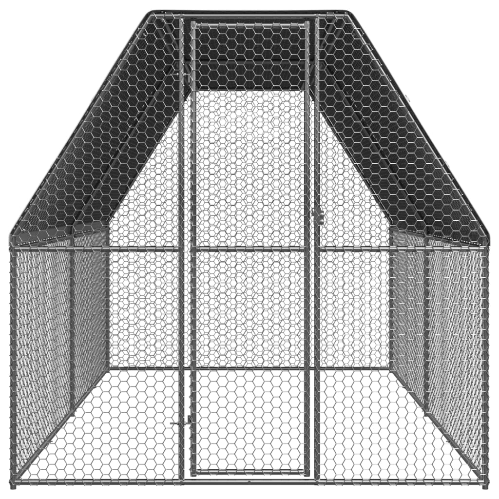 Птичарник на открито, 2x4x2 м, поцинкована стомана