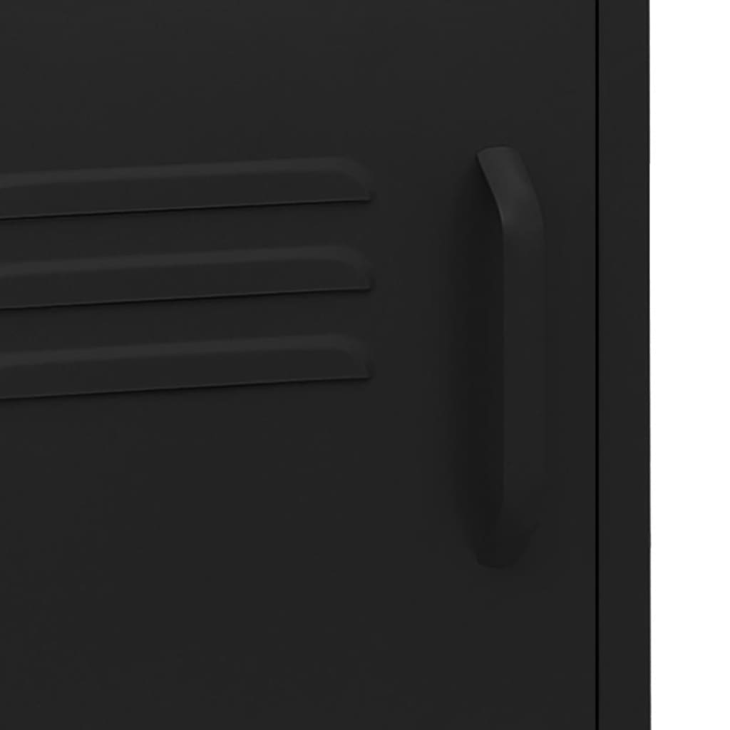 Нощни шкафчета, 2 бр, черни, 35х35х51 см, стомана