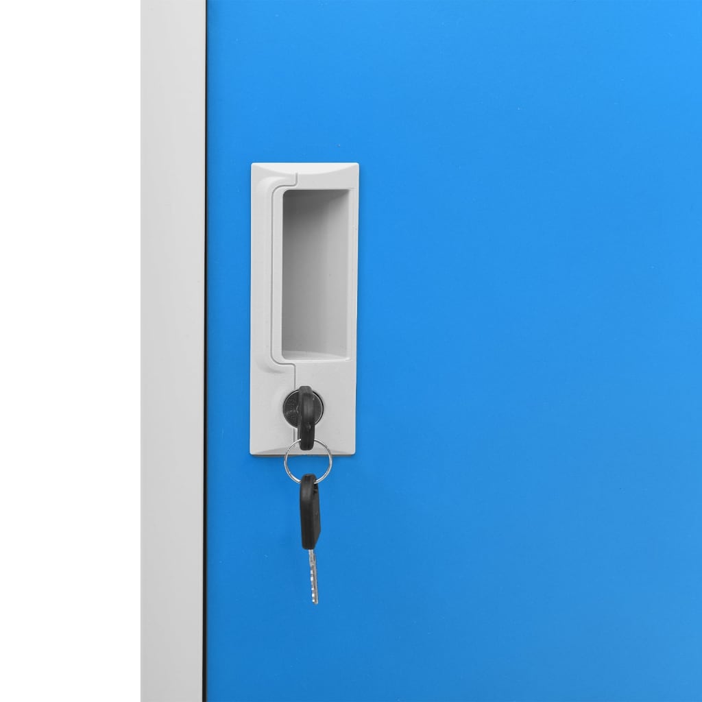 Заключващи шкафове 2 бр светлосиво/синьо 90x45x92,5 см стомана