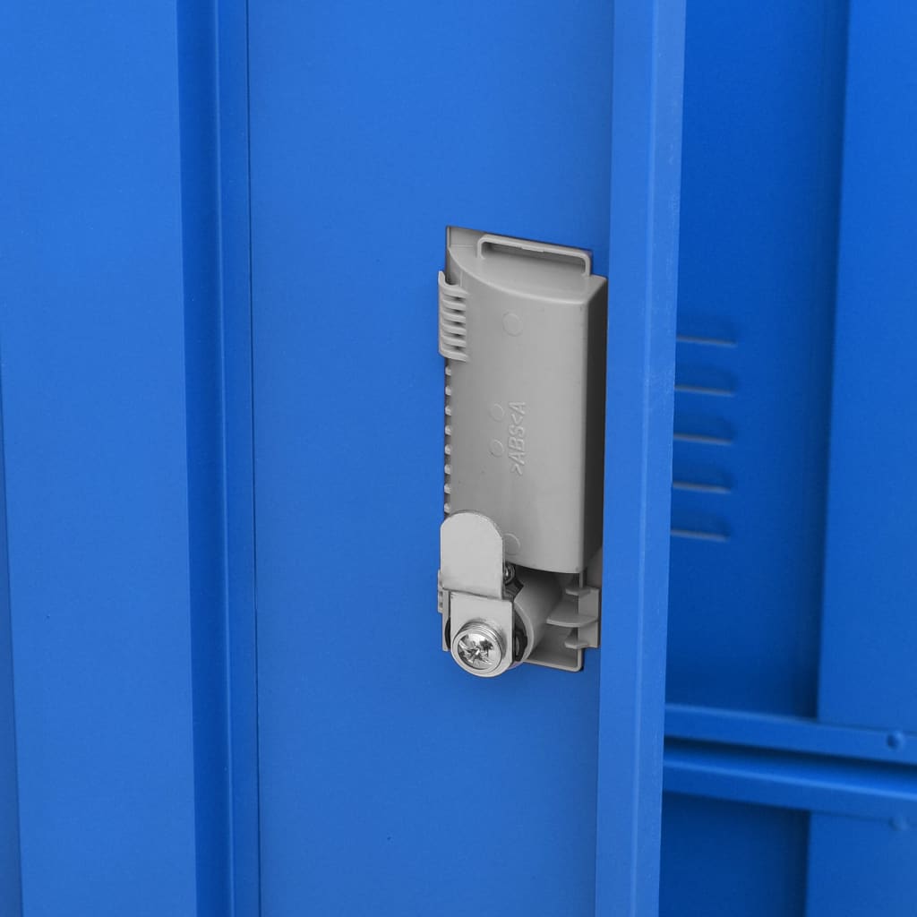 Заключващи шкафове 5 бр светлосиво/синьо 90x45x92,5 см стомана