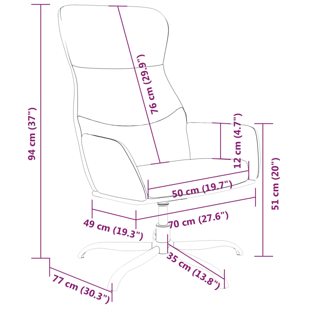 Релакс стол с опора за крака, светлосив, микрофибърен текстил