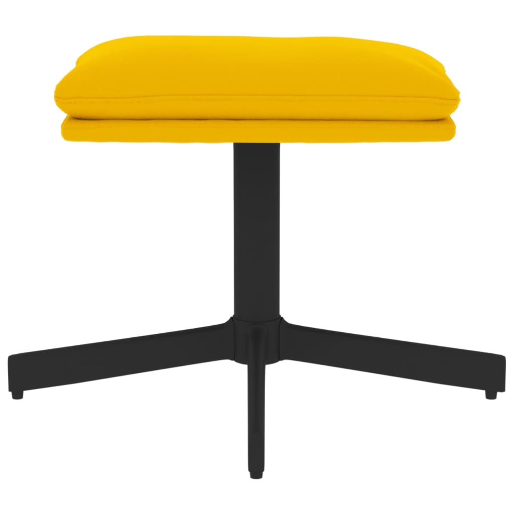 Релакс стол с табуретка, горчица жълто, кадифе