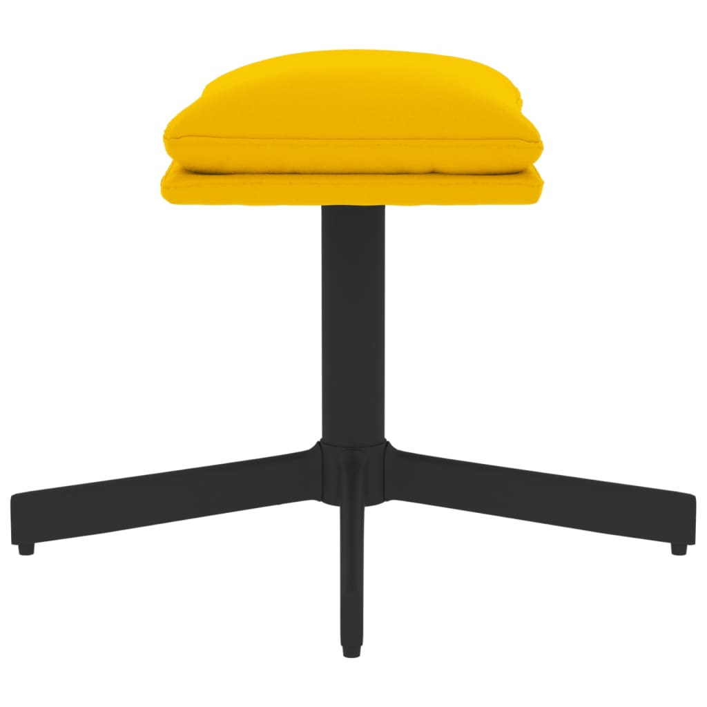 Релакс стол с табуретка, горчица жълто, кадифе