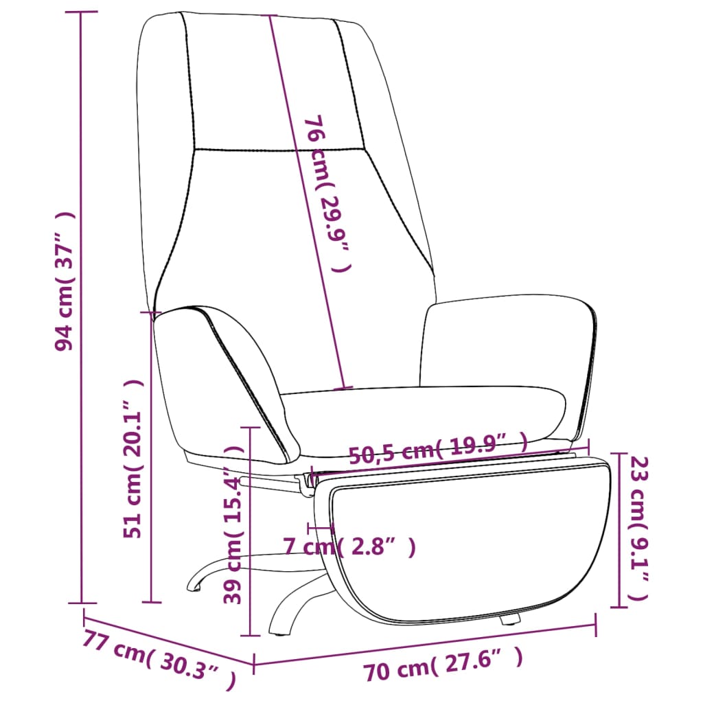 Релаксиращ стол с опора за крака, таупе, микрофибърен текстил